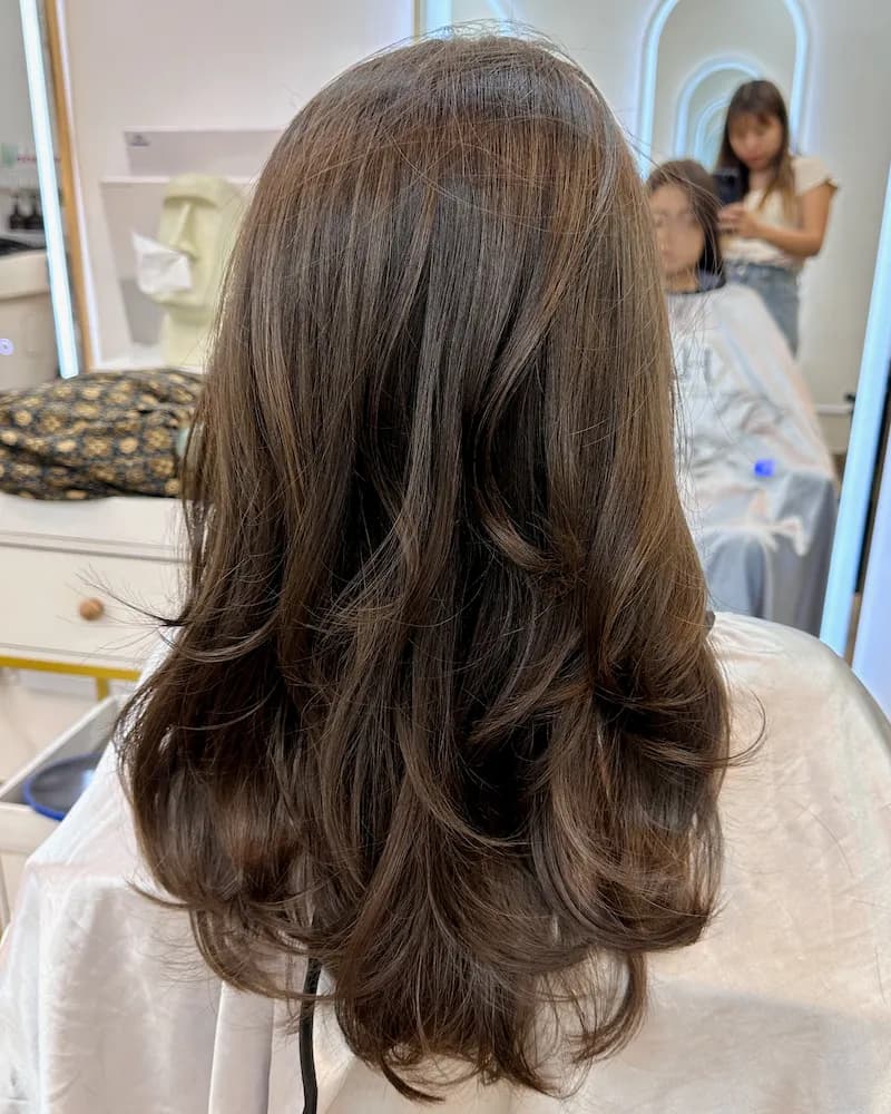 Linen Brown hair colour after — The Hive Salon