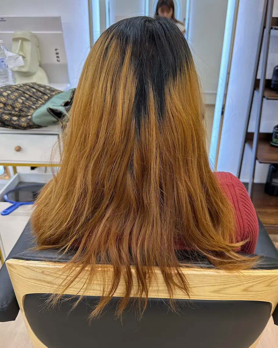 Linen Brown hair colour before — The Hive Salon