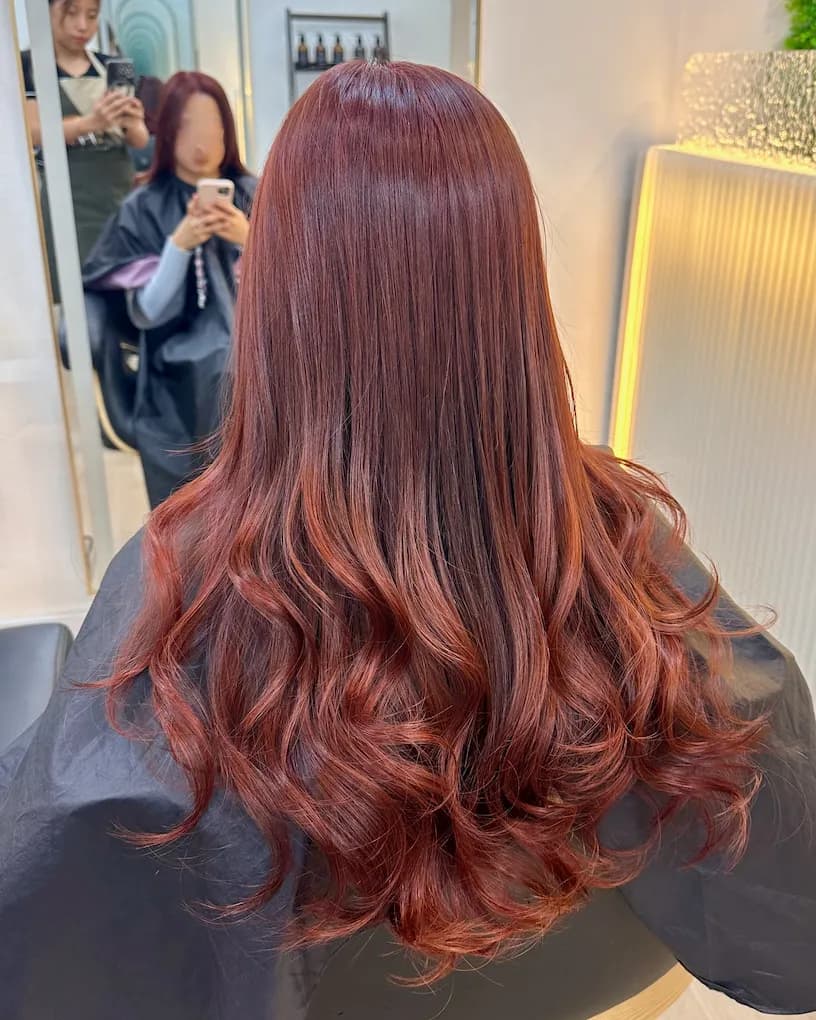 Fiery Auburn hair colour after — The Hive Salon