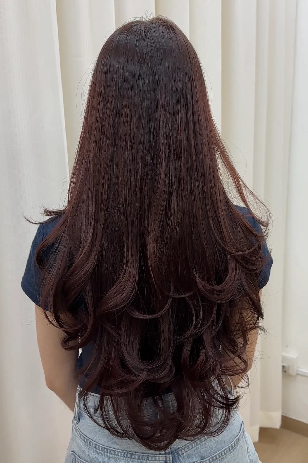 Korean layers haircut result at The Hive Salon, Orchard Road Singapore