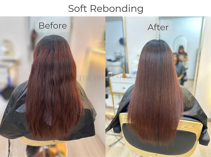 Soft rebonding before and after — The Hive Salon Singapore