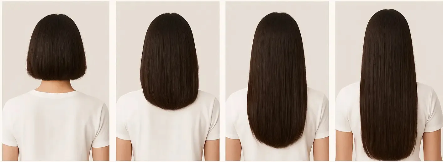 Hair length guide — Short, Medium, Long, X-Long — The Hive Salon Singapore